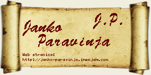 Janko Paravinja vizit kartica